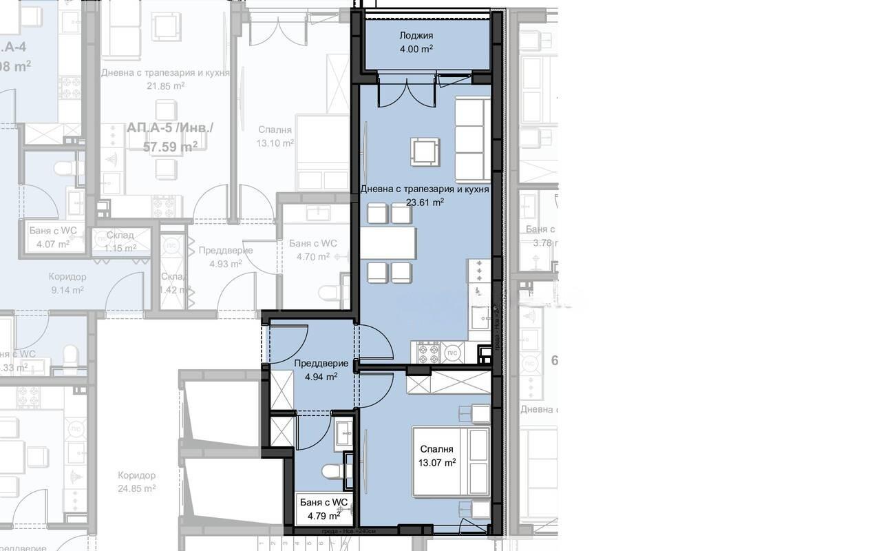Двустаен нова сграда - кв. Христо Смирненски 2