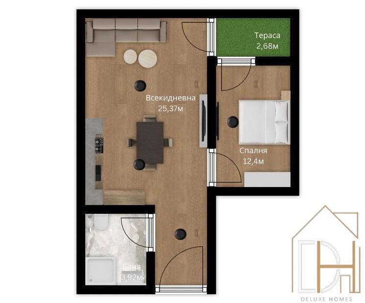 Ексклузивно! Двустаен НОВА СГРАДА ПРЕД АКТ 16 - кв. Тракия 2