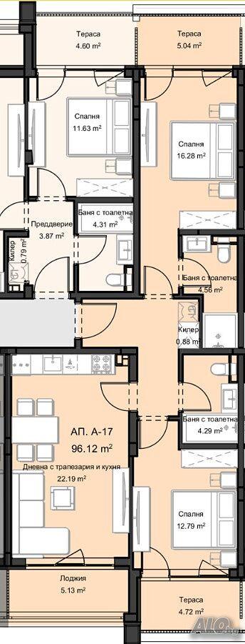 Тристаен НОВА СГРАДА - кв. Остромила 2