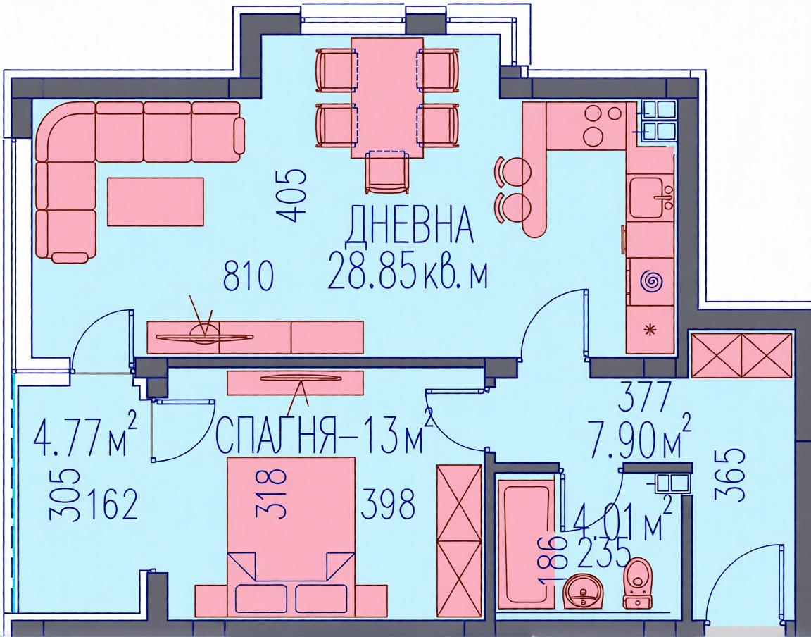 20% сега - 80% АКТ 16! Пред АКТ 15! Двустаен апартамент - Каменица 2