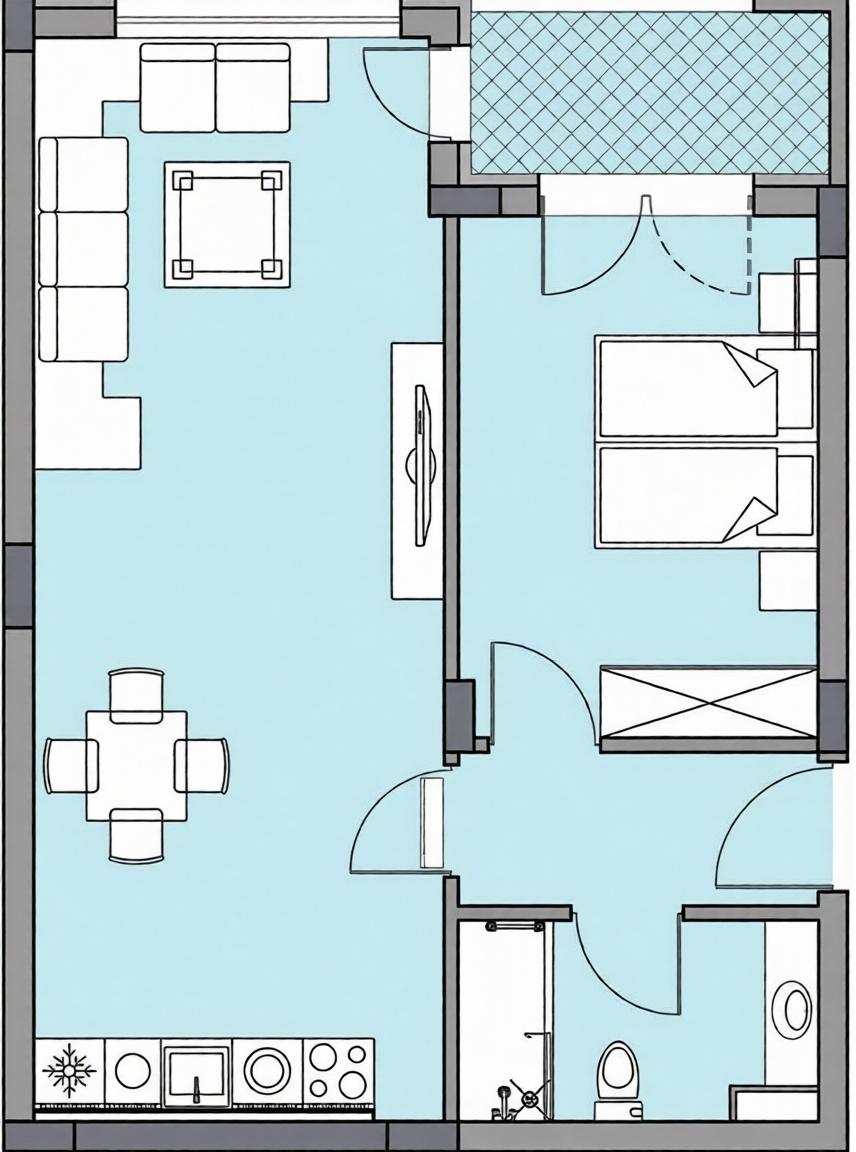 ПРЕД АКТ 14! Двустаен апартамент кв. Гагарин