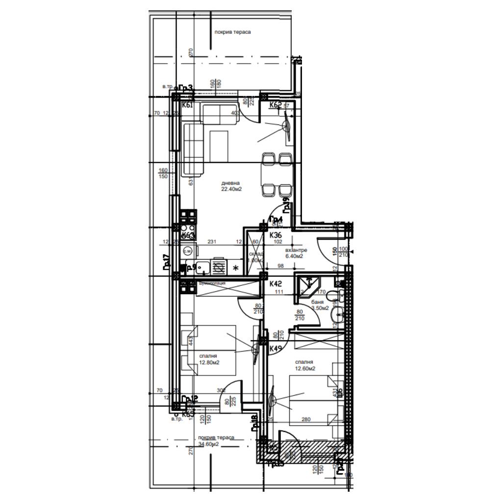 Без комисиона! Тристаен с АКТ 14 - Остромила 2