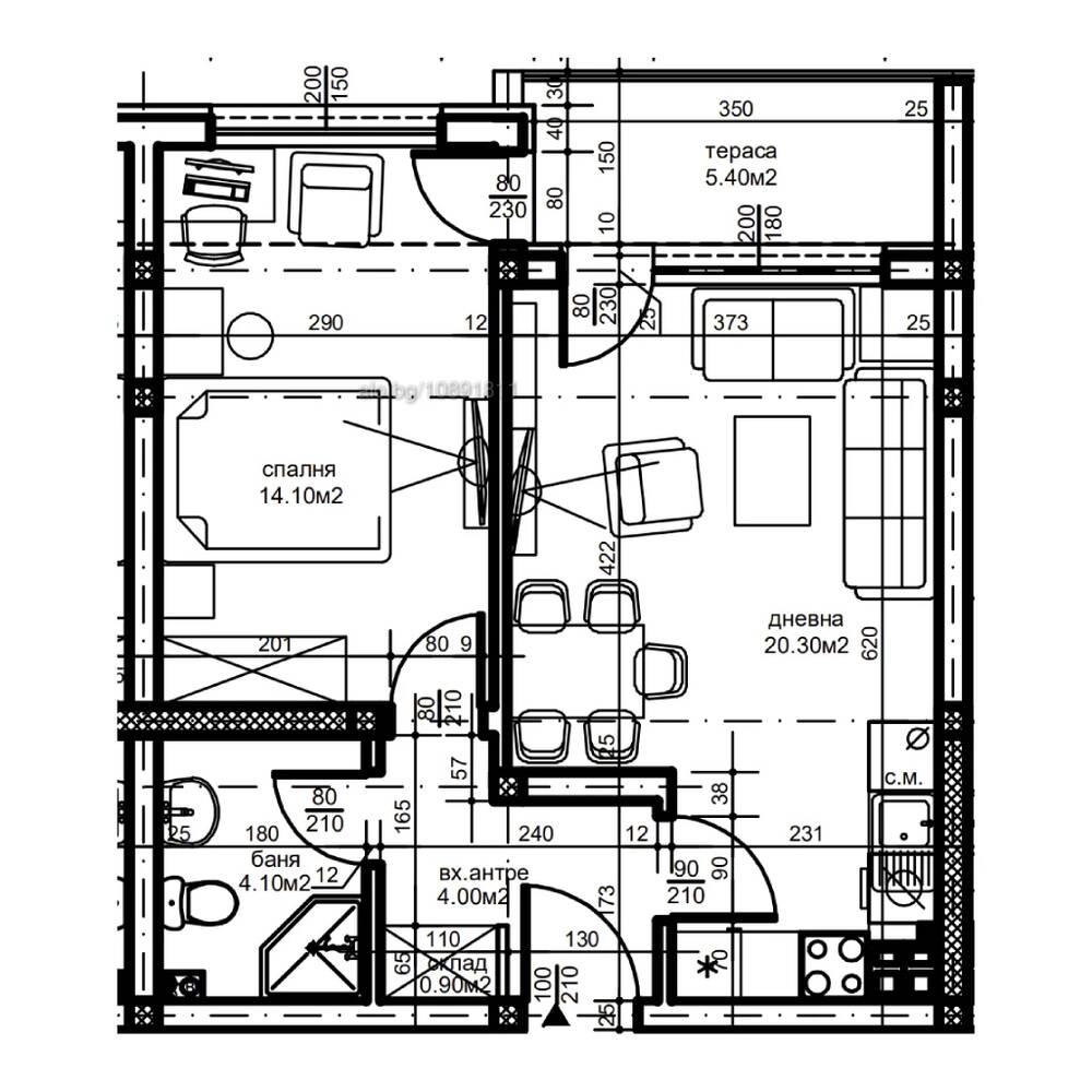 БЕЗ КОМИСИОНА! С АКТ 14! Двустаен апартамент - Южен