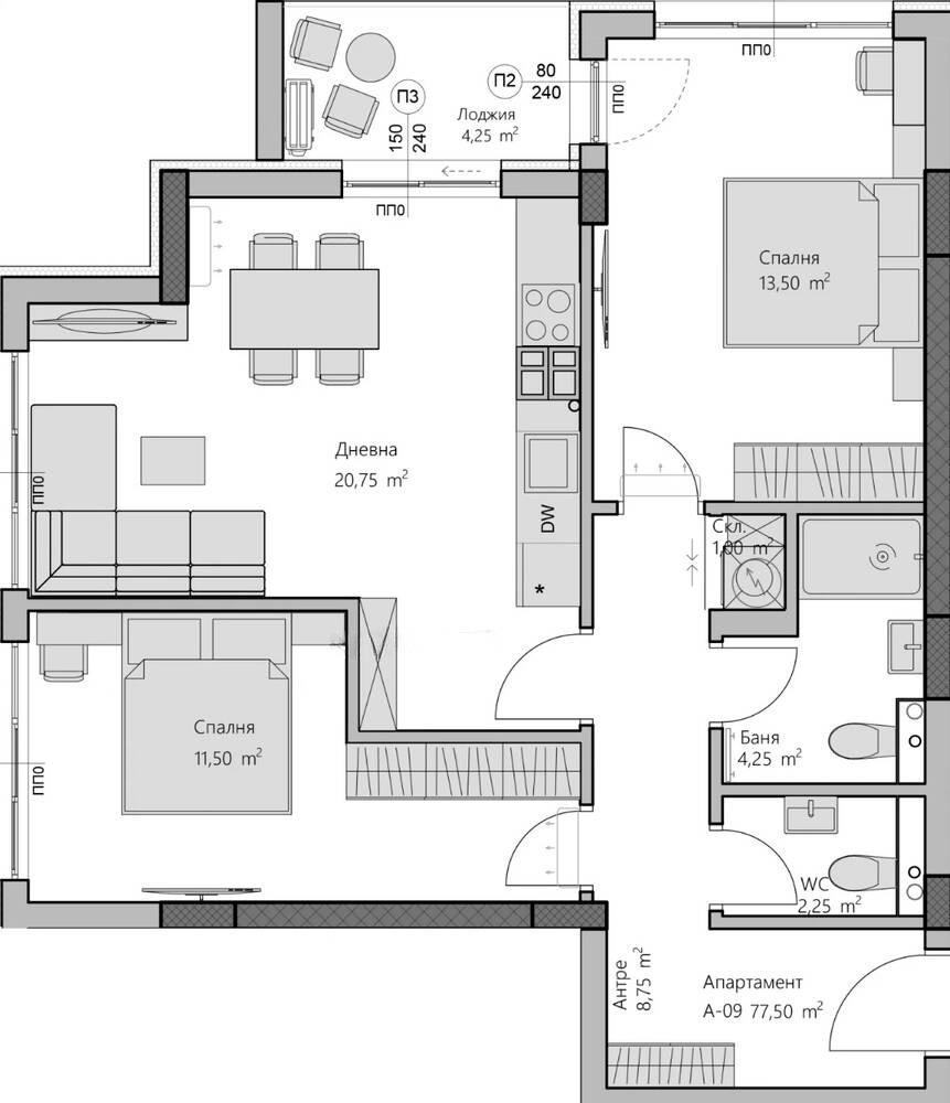 ПРЕД АКТ 14! Тристаен апартамент НОВА СГРАДА - Христо Смирненски