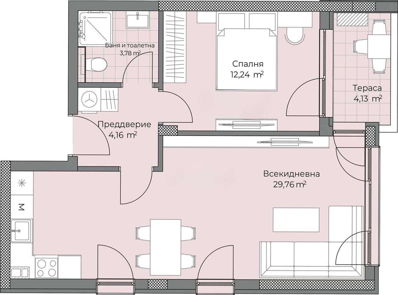 Двустаен апартамент кв. Остромила 2