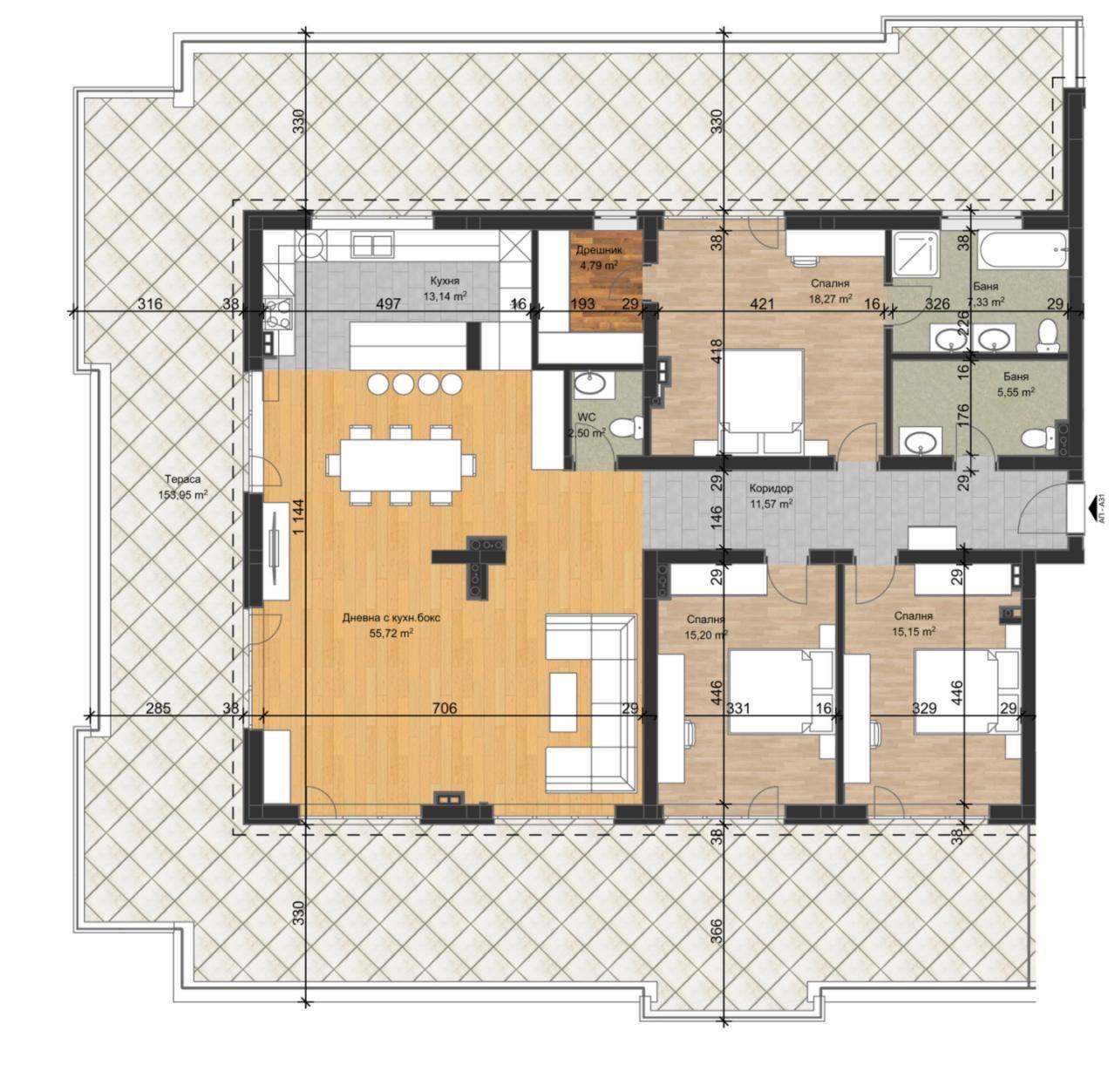 Четиристаен апартамент НОВА СГРАДА кв. Остромила