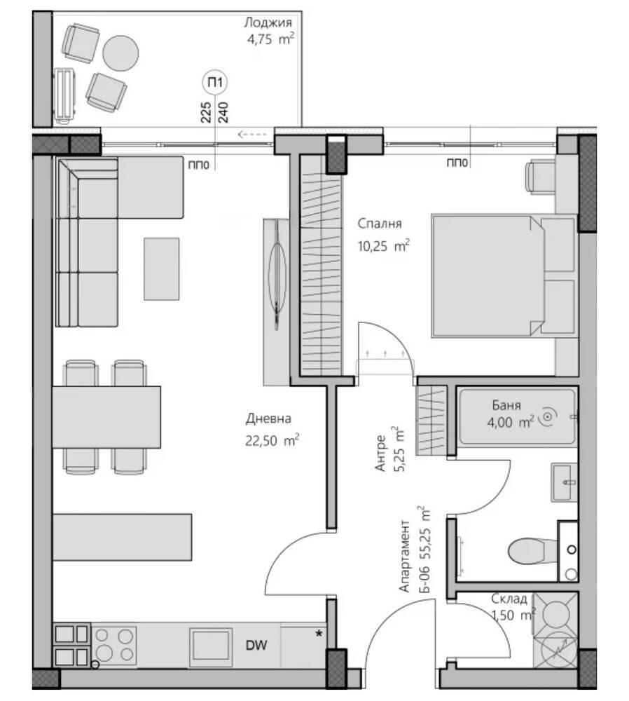 ПРЕД АКТ 14! Двустаен апартамент НОВА СГРАДА - Христо Смирненски