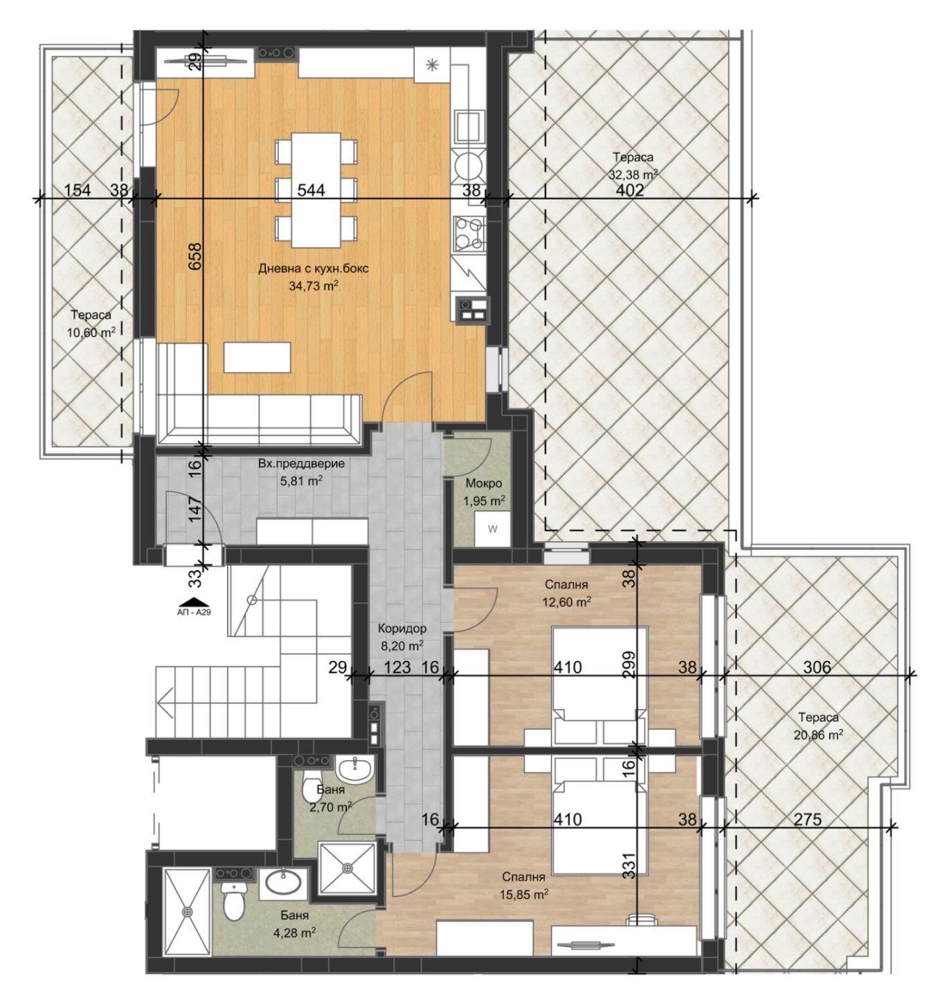 Тристаен апартамент НОВА СГРАДА кв. Остромила 2
