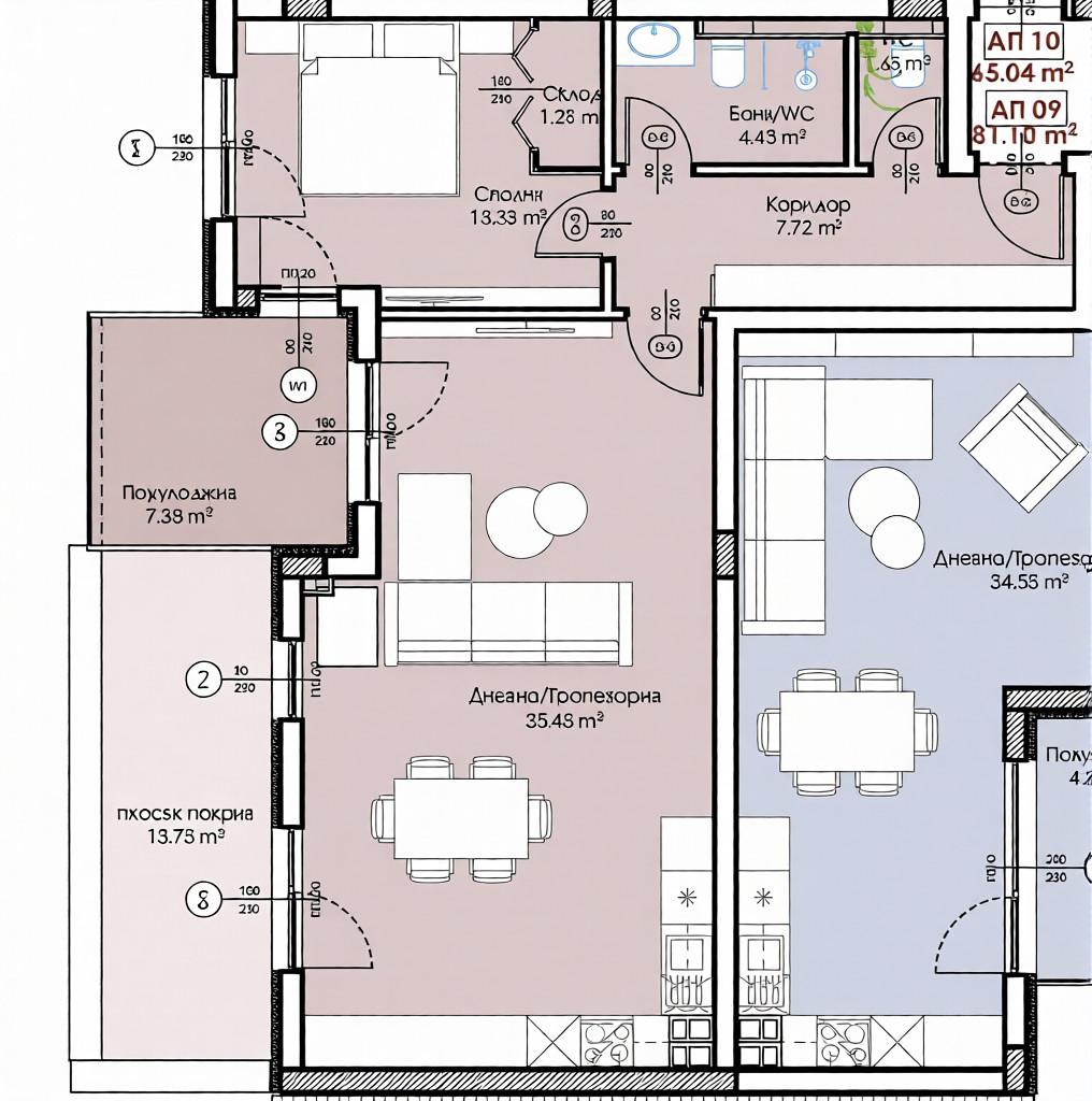 Тристаен апартамент Малка бутикова сграда 2