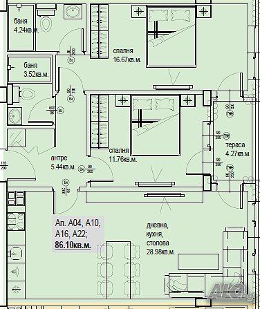 Тристаен апартамент НОВА СГРАДА - Кършияка 2