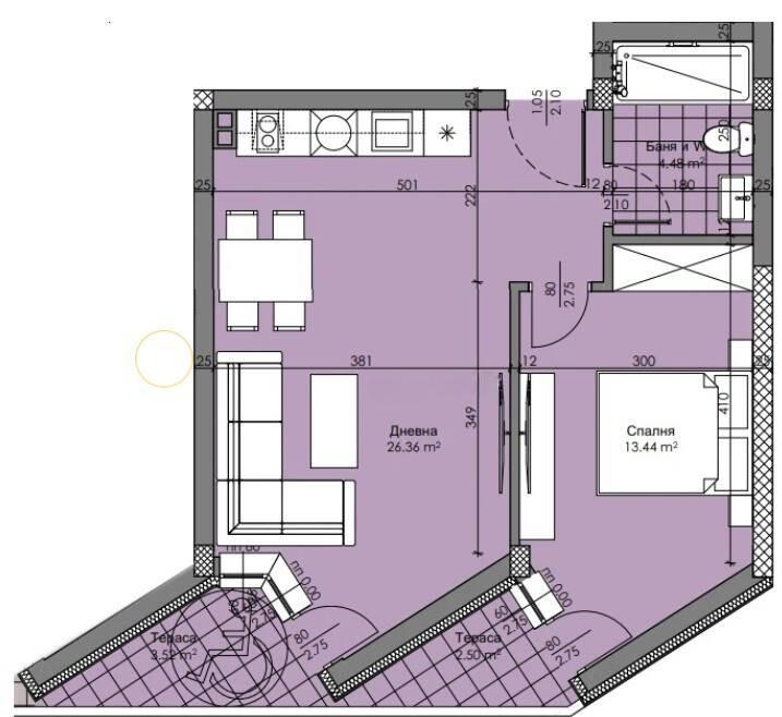 Двустаен апартамент в НОВА СГРАДА - кв. Христо Смирненски 2