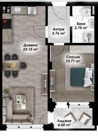 Двустаен апартамент - Остромила 3