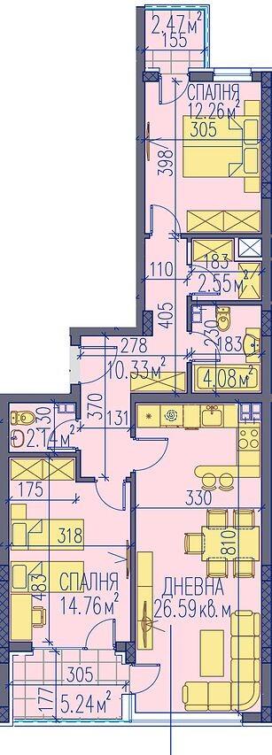 20% сега - 80% АКТ 16! Пред АКТ 15! Тристаен апартамент - Каменица 2