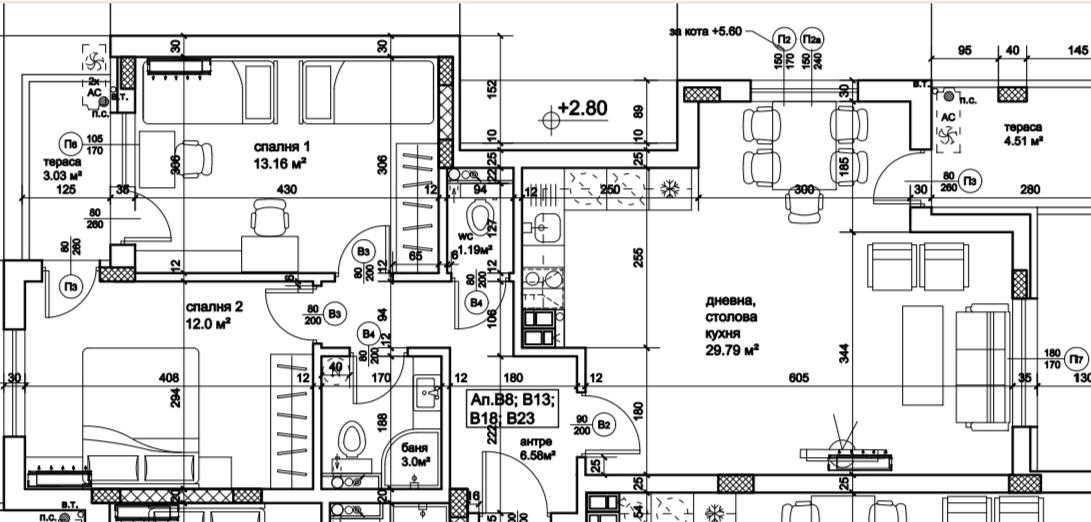 Тристаен апартамент НОВ КОМПЛЕКС - кв. Кючук Париж