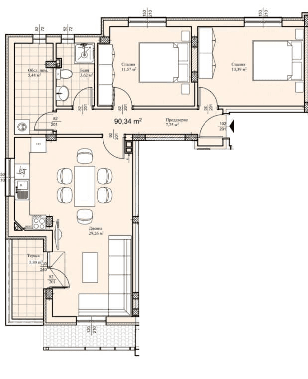 Тристаен апартамент НОВО СТРОИТЕЛСТВО - кв. Прослав  2