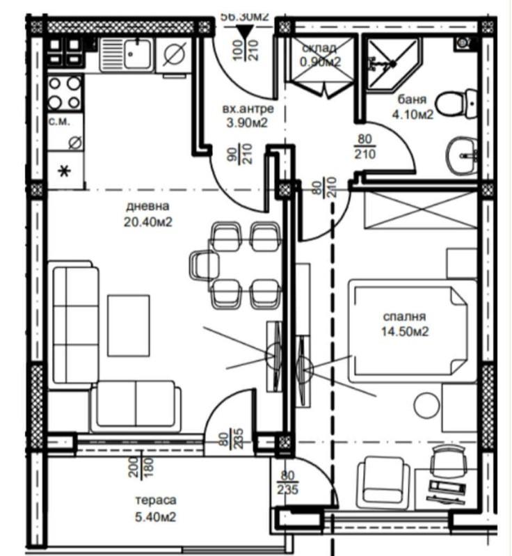 Пред АКТ 16! Двустаен ЮЖЕН апартамент НОВА СГРАДА - Южен