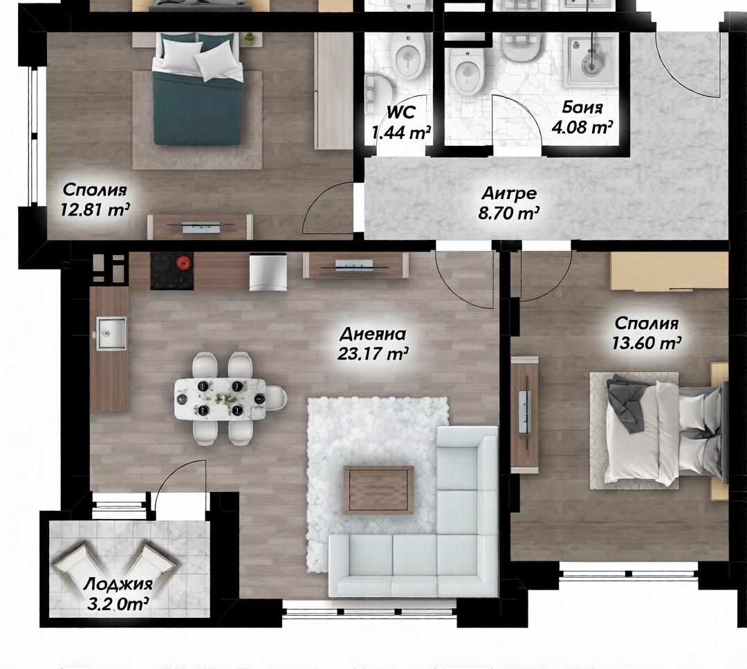 Тристаен апартамент - Остромила 2