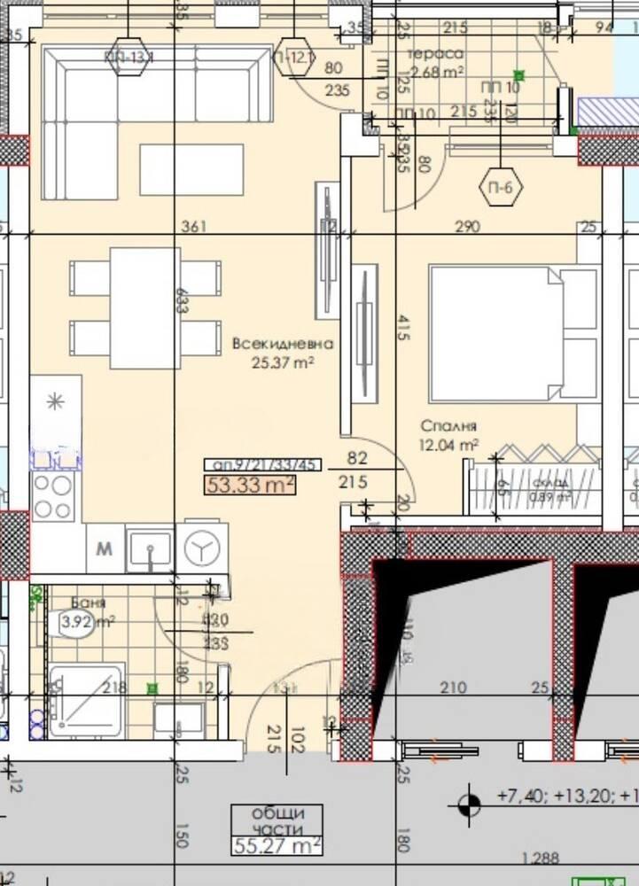 Двустаен с ПАРКОМЯСТО - кв. Тракия