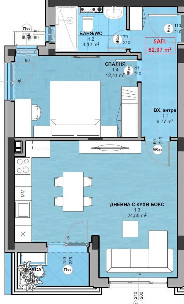 Двустаен НОВА СГРАДА - кв. Кършияка 2