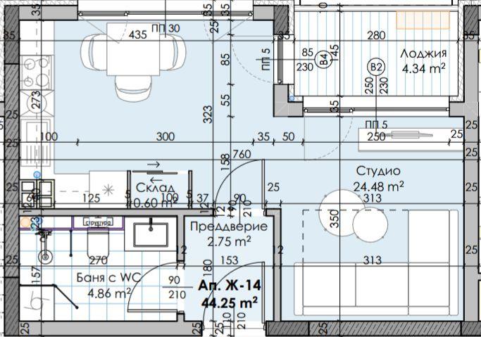Едностаен апартамент в новостроящ се комплекс в кв. Остромила 2