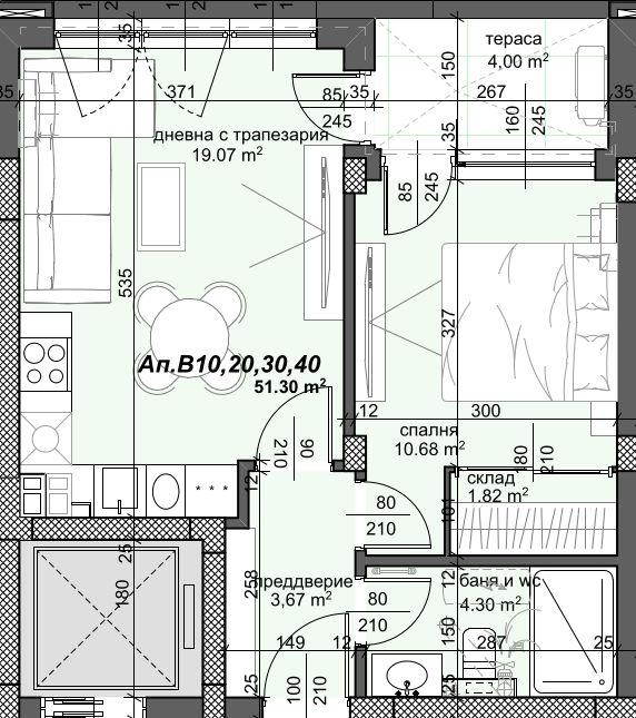 Двустаен апартамент НОВА СГРАДА - кв. Тракия