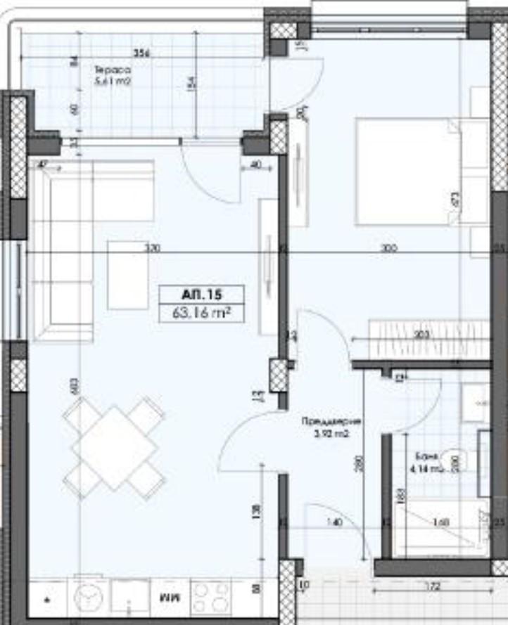 Двустаен апартамент с Градски удобства и спокойствие - Марково 3