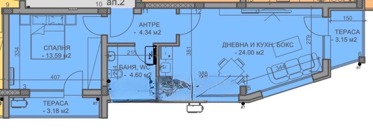 Двустаен в НОВА СГРАДА ПРЕД АКТ 14  3