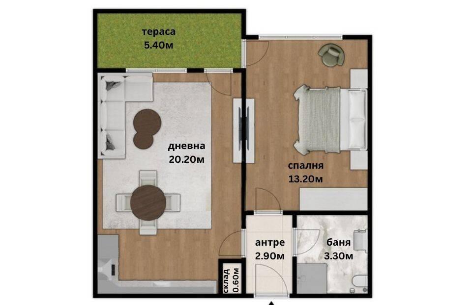 БЕЗ КОМИСИОНА! Двустаен апартамент - кв. Беломорски