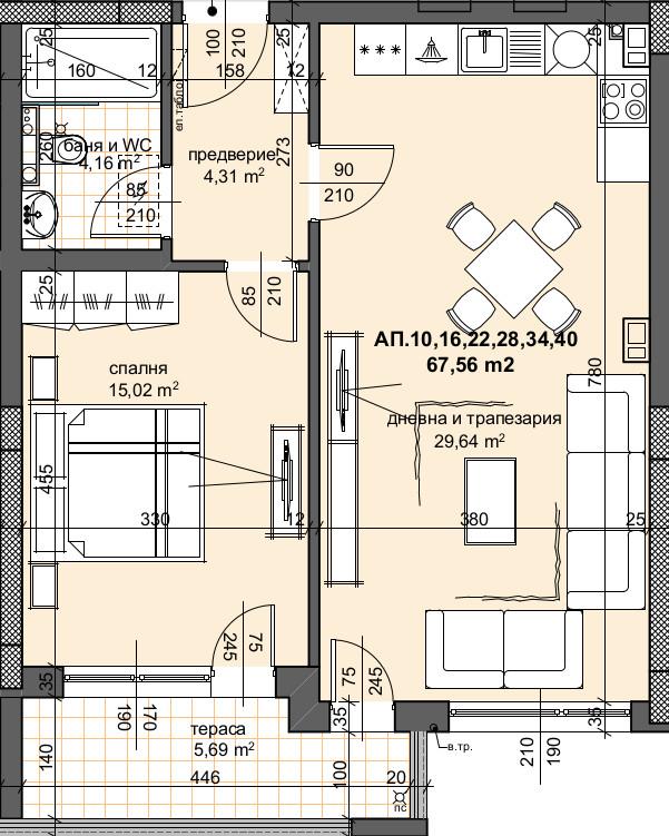 Двустаен НОВА СГРАДА с АКТ 16 - кв. Тракия
