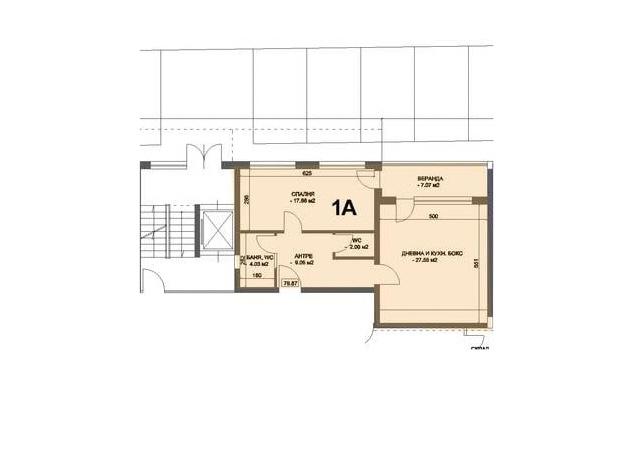 Двустаен апартамент с веранда - кв. Коматево 2