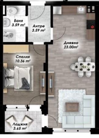 Двустаен апартамент - Остромила 3