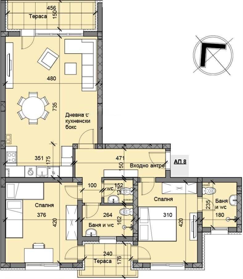 Тристаен апартамент - кв. Остромила / НОВА СГРАДА