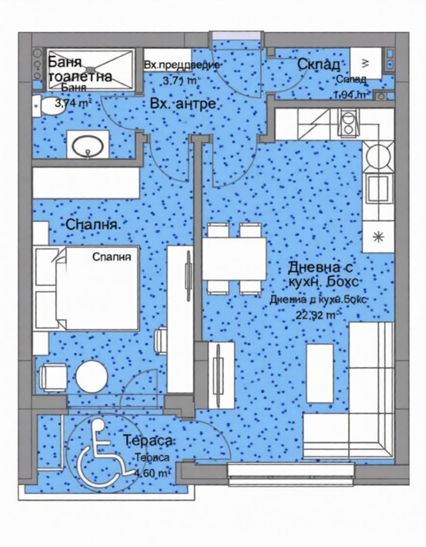 ПРЕД АКТ 14! Двустаен нова сграда - кв. Остромила