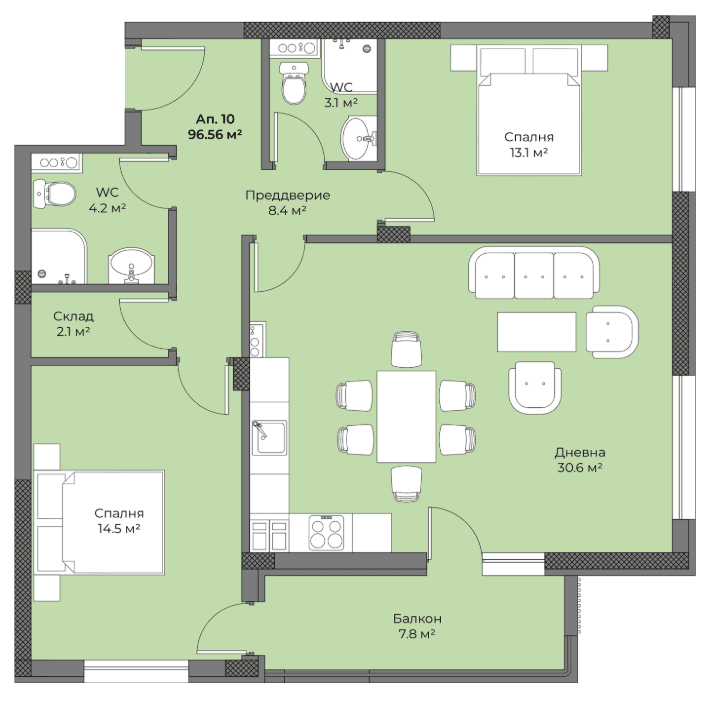 Тристаен апартамент нова сграда кв. Беломорски 2