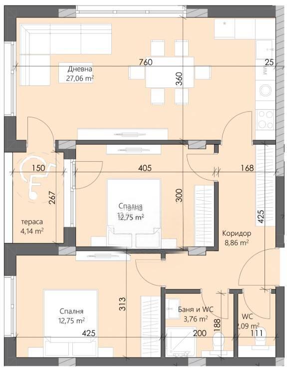 С АКТ 15! Тристаен апартамент НОВА СГРАДА 2