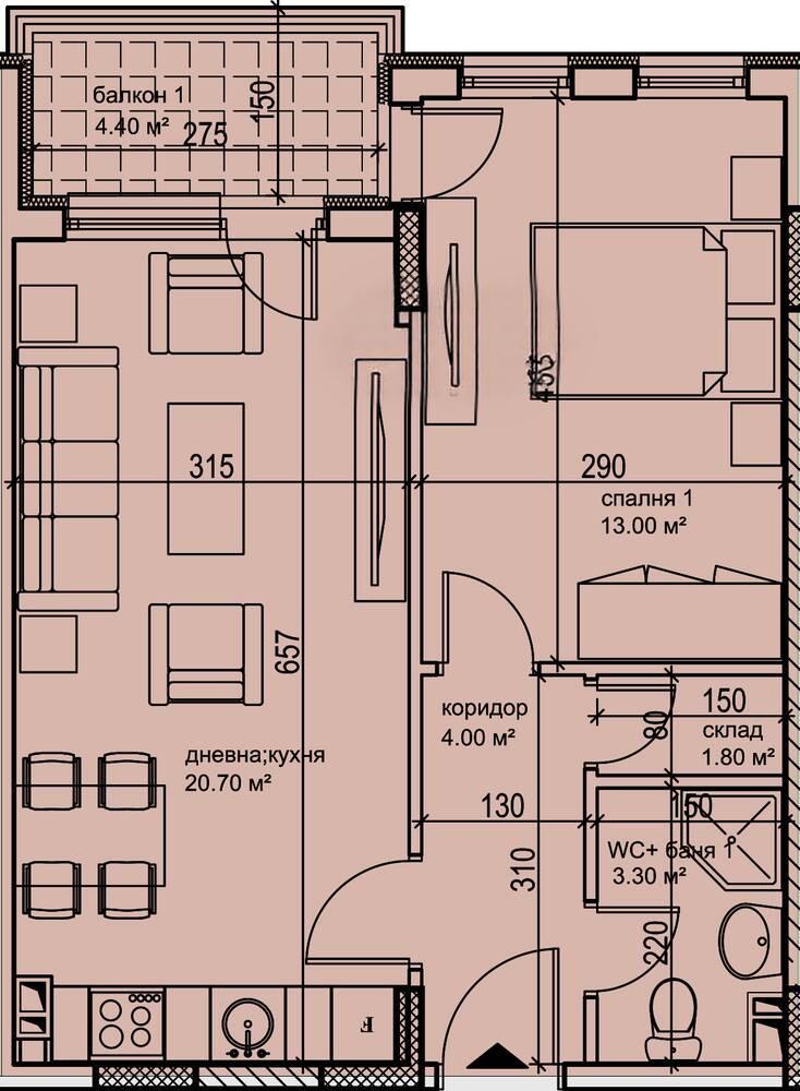 ПРЕД АКТ 16! Двустаен апартамент НОВА СГРАДА кв. Кършияка
