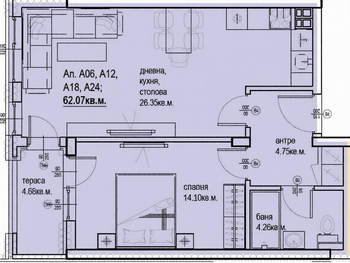 Двустаен апартамент НОВА СГРАДА - Кършияка 2