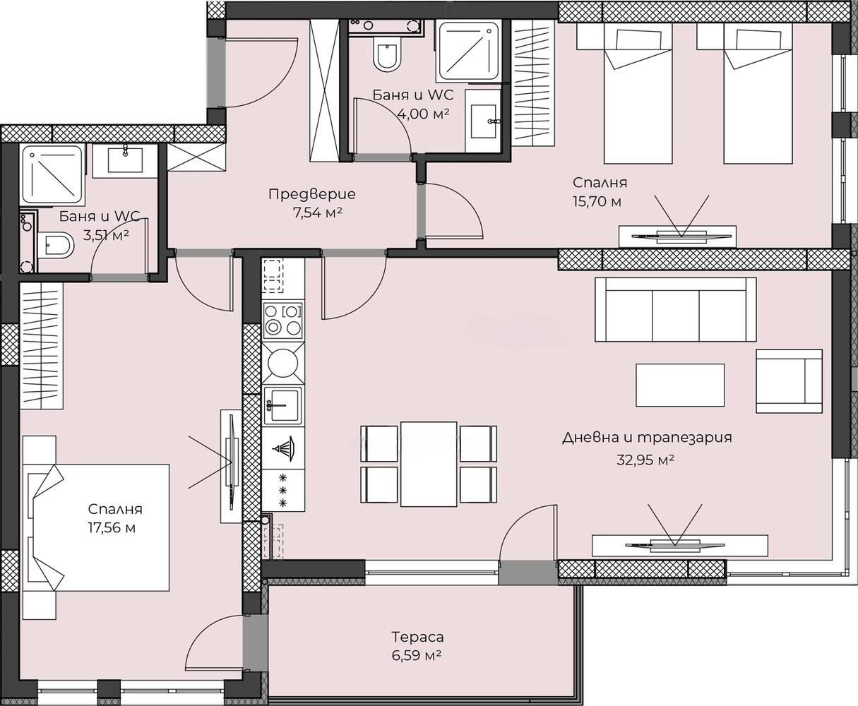 ПРЕД АКТ 16! Тристаен апартамент - кв. Смирненски