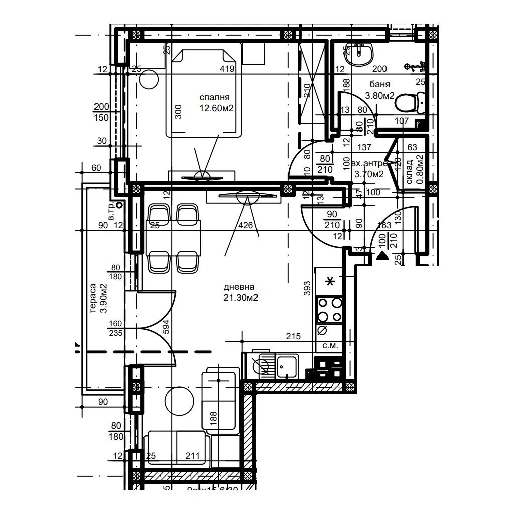 БЕЗ КОМИСИОНА! Двустаен апартамент - кв. Прослав 2