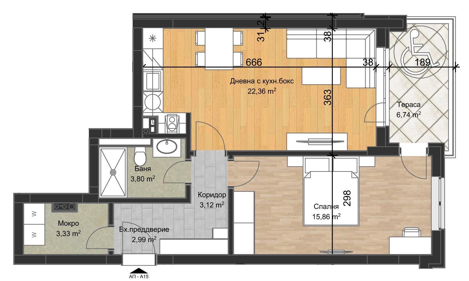 ПРЕД АКТ 14! Двустаен нова сграда - кв. Остромила