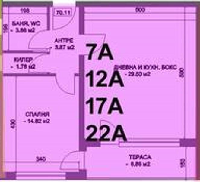 Двустаен апартамент - кв. Коматево 