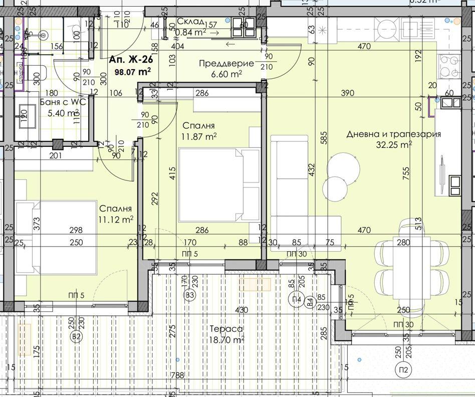 Тристаен апартамент в новостроящ се комплекс в кв. Остромила 2
