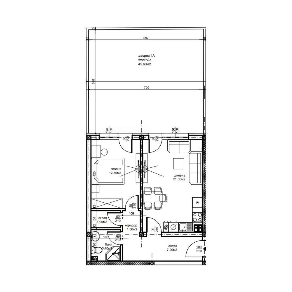 БЕЗ КОМИСИОНА! Двустаен апартамент с веранда - кв. Беломорски
