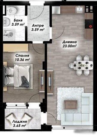 Двустаен апартамент - Остромила 2