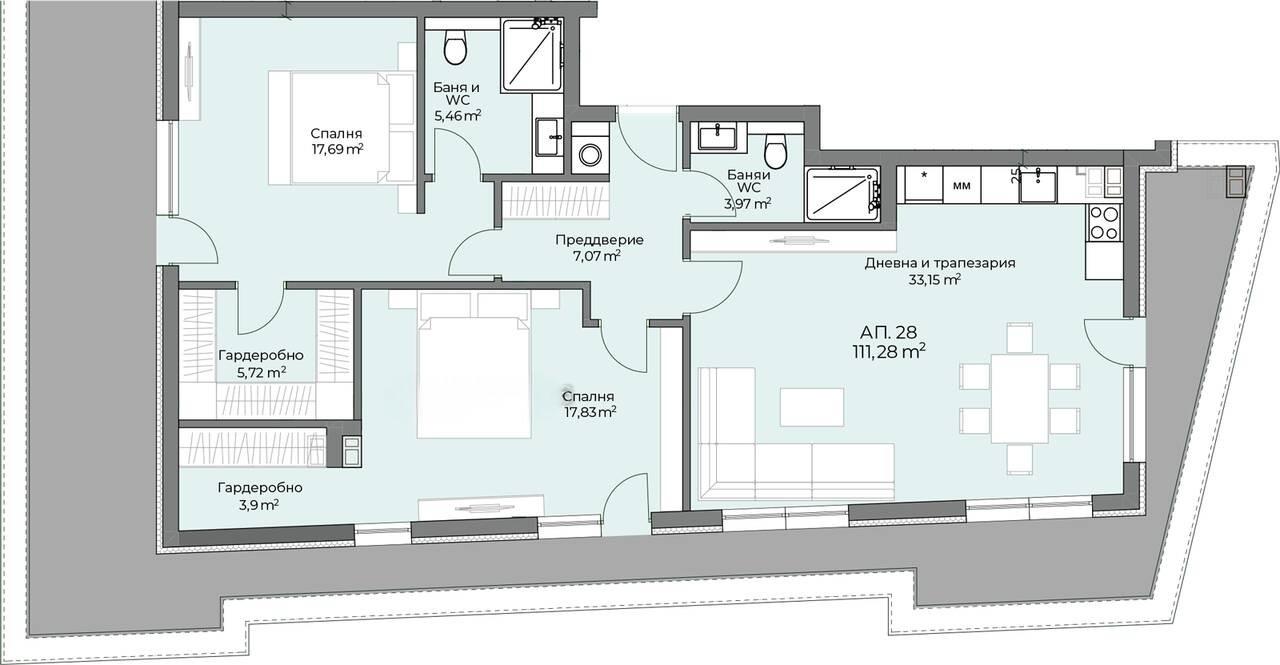 ПРЕД АКТ 16! Тристаен апартамент кв. Христо Смирненски 2