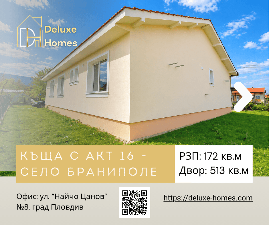 Къща за продажба с АКТ 16 - село Браниполе